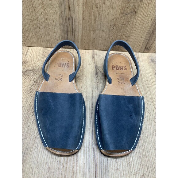 PONS Menorca Authentic Handcrafted Spanish Leather Sandals in Blue MENS US 13 - Picture 4 of 16